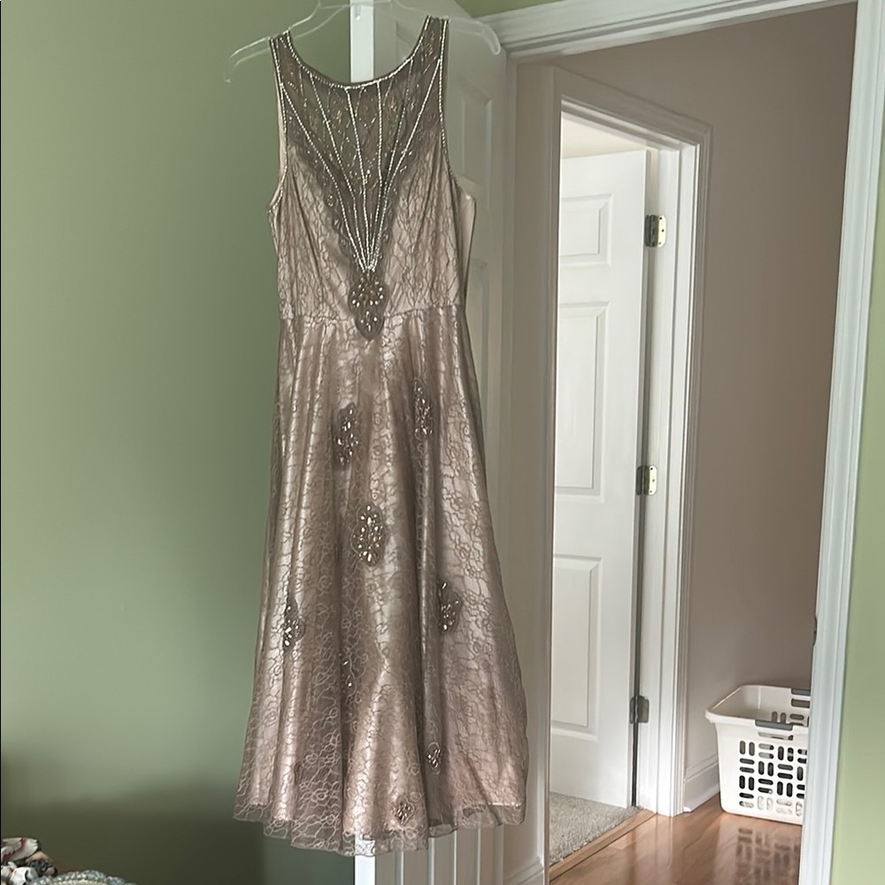 Sue Wong Pink Sleeveless Midi Sundress for Wedding Guest